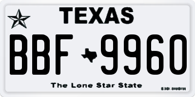 TX license plate BBF9960