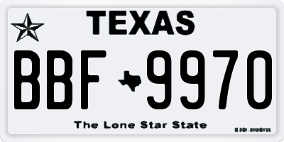 TX license plate BBF9970