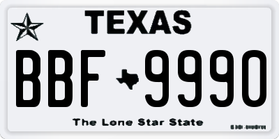 TX license plate BBF9990