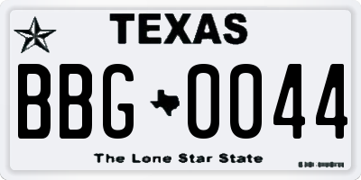 TX license plate BBG0044