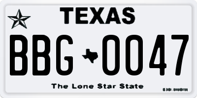 TX license plate BBG0047