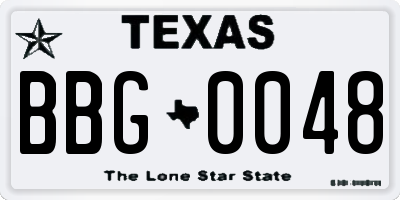 TX license plate BBG0048
