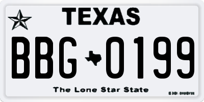 TX license plate BBG0199