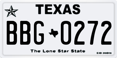TX license plate BBG0272