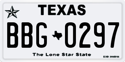 TX license plate BBG0297