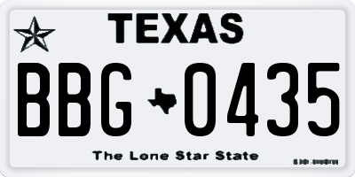 TX license plate BBG0435