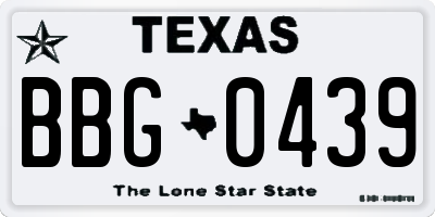 TX license plate BBG0439