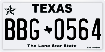TX license plate BBG0564