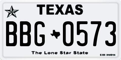 TX license plate BBG0573