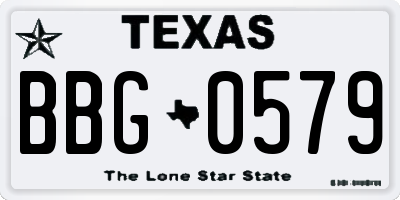 TX license plate BBG0579