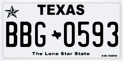 TX license plate BBG0593