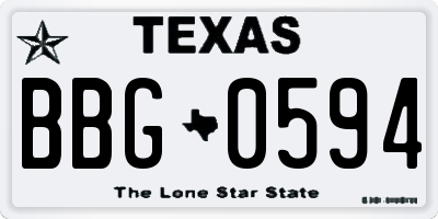 TX license plate BBG0594