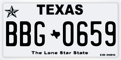 TX license plate BBG0659