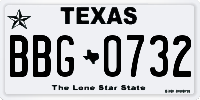 TX license plate BBG0732