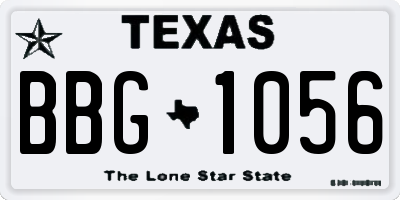TX license plate BBG1056