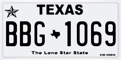 TX license plate BBG1069