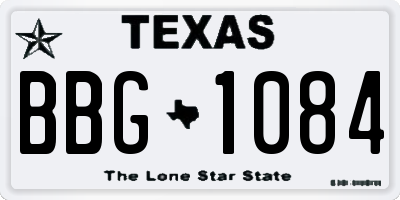 TX license plate BBG1084