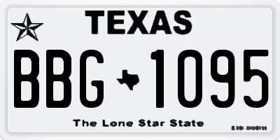 TX license plate BBG1095