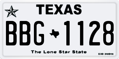 TX license plate BBG1128