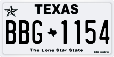 TX license plate BBG1154