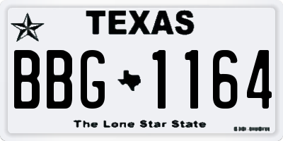 TX license plate BBG1164