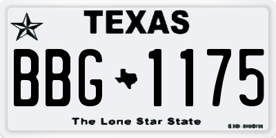 TX license plate BBG1175