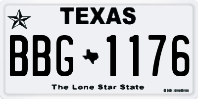 TX license plate BBG1176