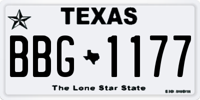 TX license plate BBG1177