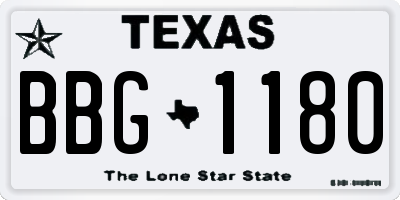 TX license plate BBG1180