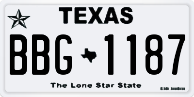 TX license plate BBG1187