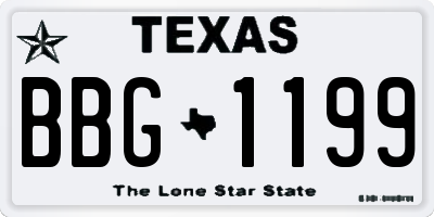 TX license plate BBG1199