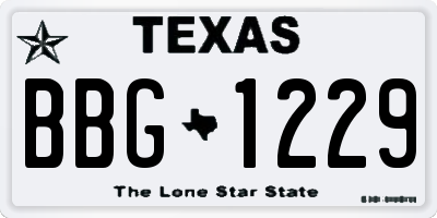 TX license plate BBG1229