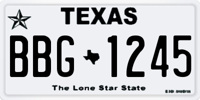 TX license plate BBG1245