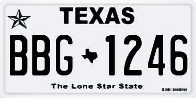 TX license plate BBG1246