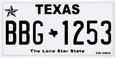 TX license plate BBG1253
