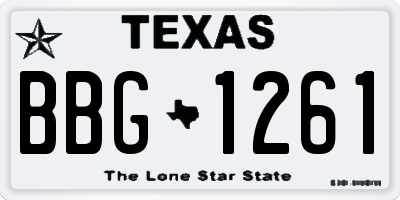 TX license plate BBG1261