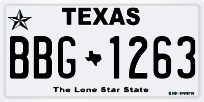 TX license plate BBG1263