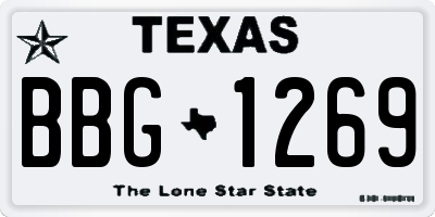 TX license plate BBG1269