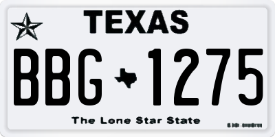 TX license plate BBG1275