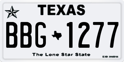 TX license plate BBG1277