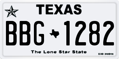 TX license plate BBG1282