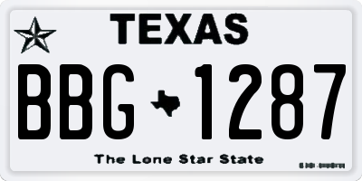 TX license plate BBG1287
