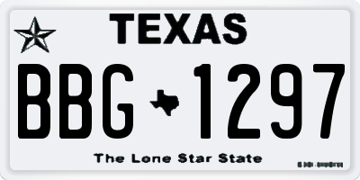 TX license plate BBG1297