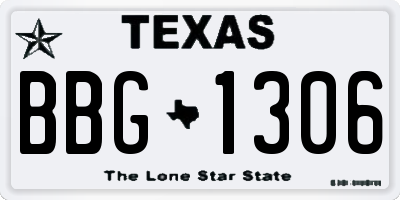 TX license plate BBG1306