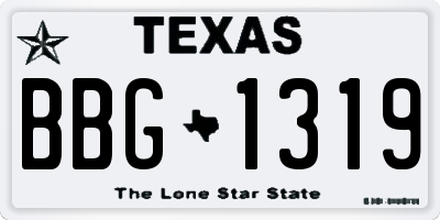 TX license plate BBG1319