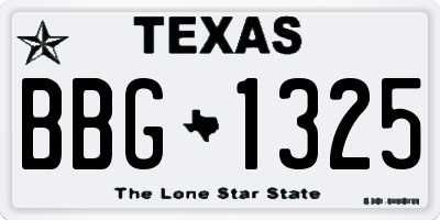 TX license plate BBG1325