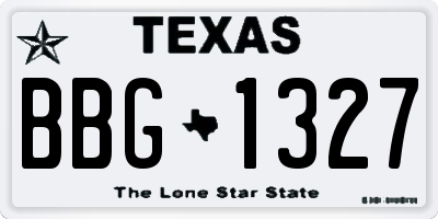 TX license plate BBG1327