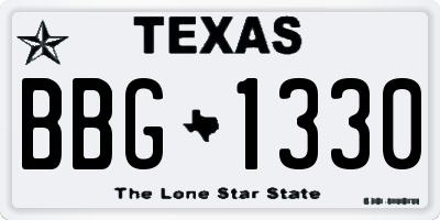 TX license plate BBG1330