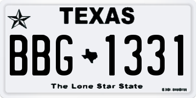 TX license plate BBG1331
