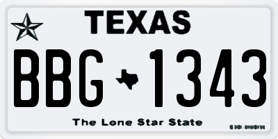 TX license plate BBG1343